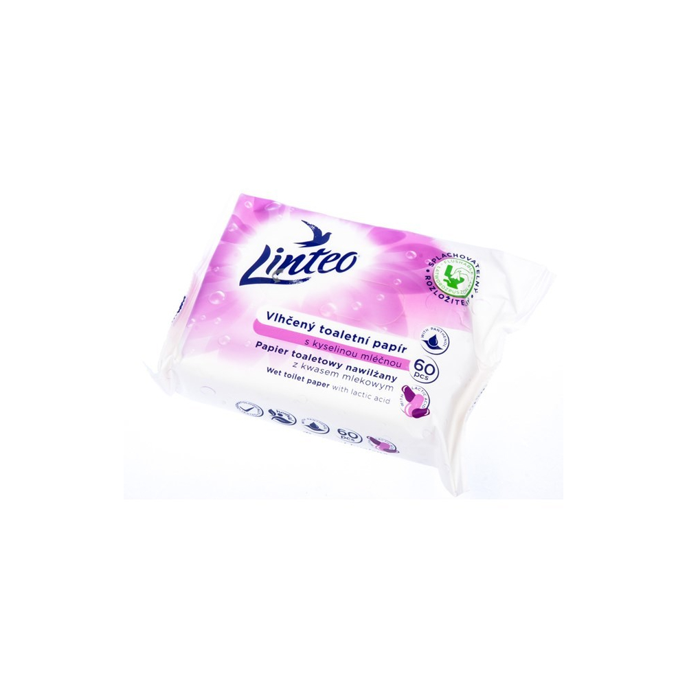 Linteo vlhčený toaletný papier 60ks s kyselinou mliečnou