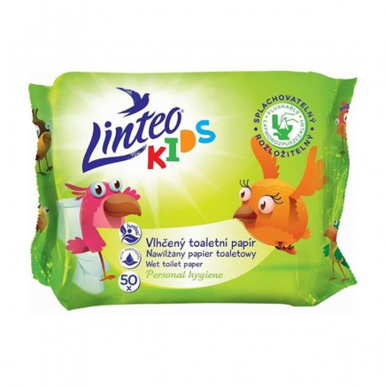 Linteo vlhčený toaletný papier Kids 50ks splachovateľný