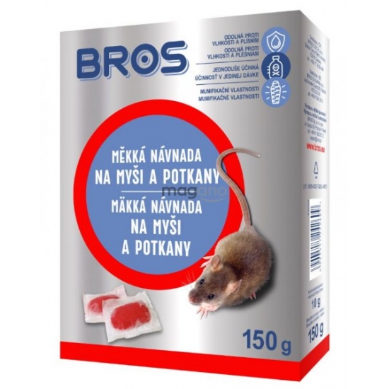 Bros Mäkká návnada na myši a potkany 150g
