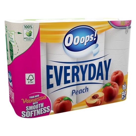 Ooops! Toaletný papier Everyday Peach 3vrstv./24 rol