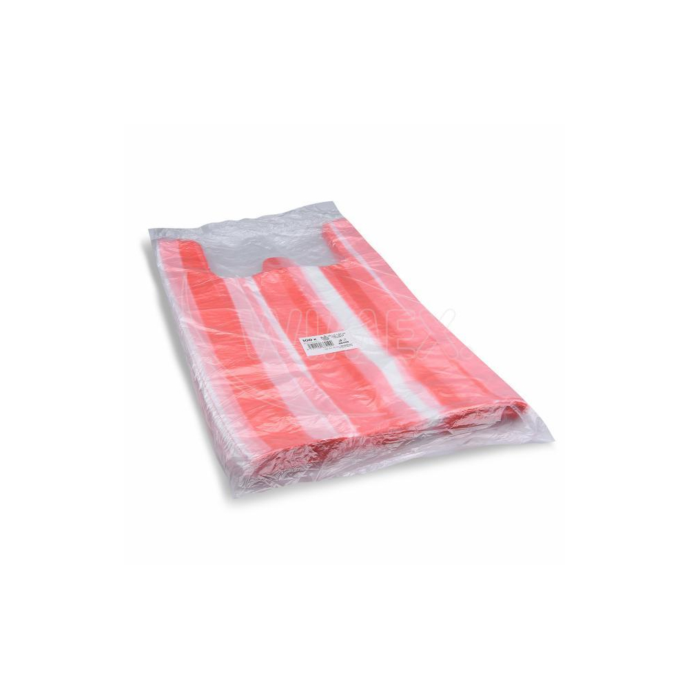 HP68410 Taška (HDPE) pruhovaná 30+14x50cm, 10kg - 100ks/bal
