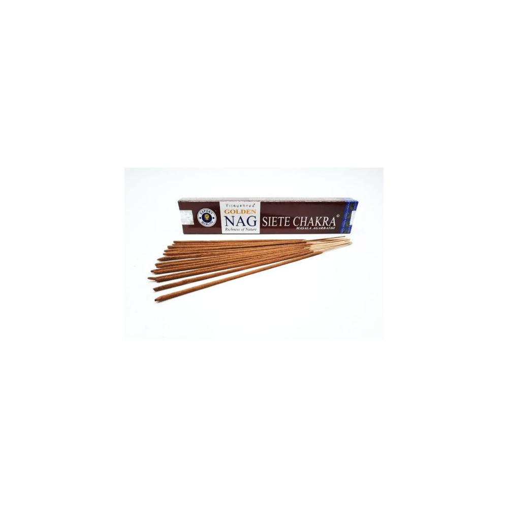 ZENHOME Vonné paličky Golden Nag 7 Chakra 100% natural 15ks/bal