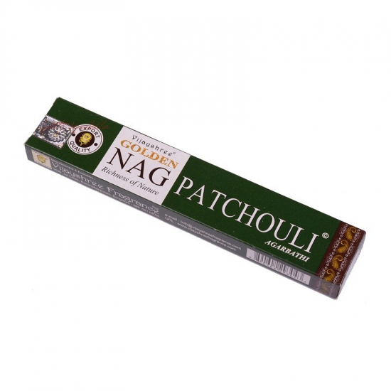 ZENHOME Vonné paličky Golden Nag Patchouli 100% natural 15ks/bal