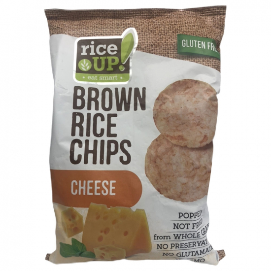 Rice UP! Ryžové chipsy z hnedej ryže, bezgluténové 60g Syrové