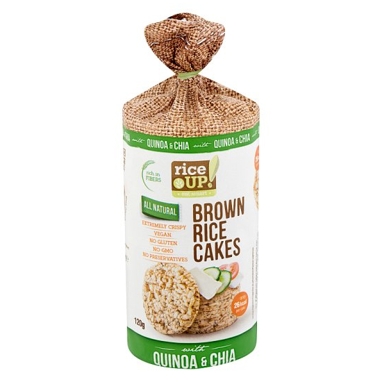 Rice UP! Bezlepkové celozrnné ryžové chlebíčky 120g Chia a Quinoa