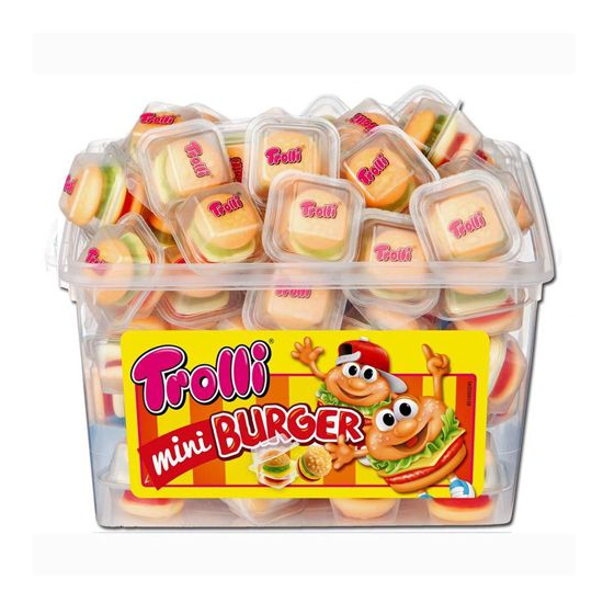 Trolli Gumené bezlaktózové cukríky Mini burger 60ks/bal