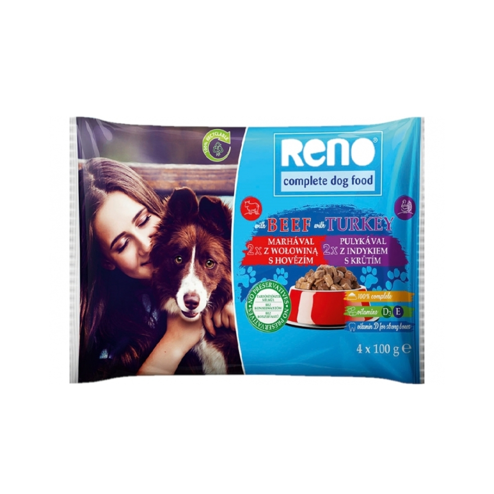 Reno Kapsičky pre psov 4x100g (2xmorčací, 2xhovädzí)