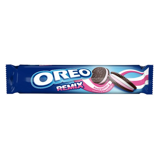 Oreo Remix Kakaové Sušienky s vanilkovou a malinovou náplňou 157g