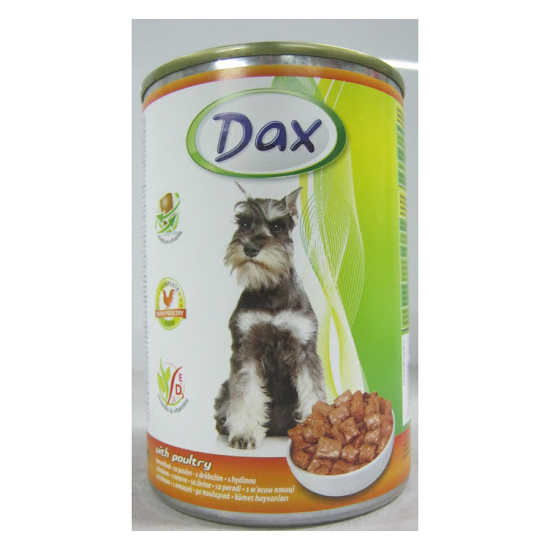 Dax konzerva pre psy kuracie 415g