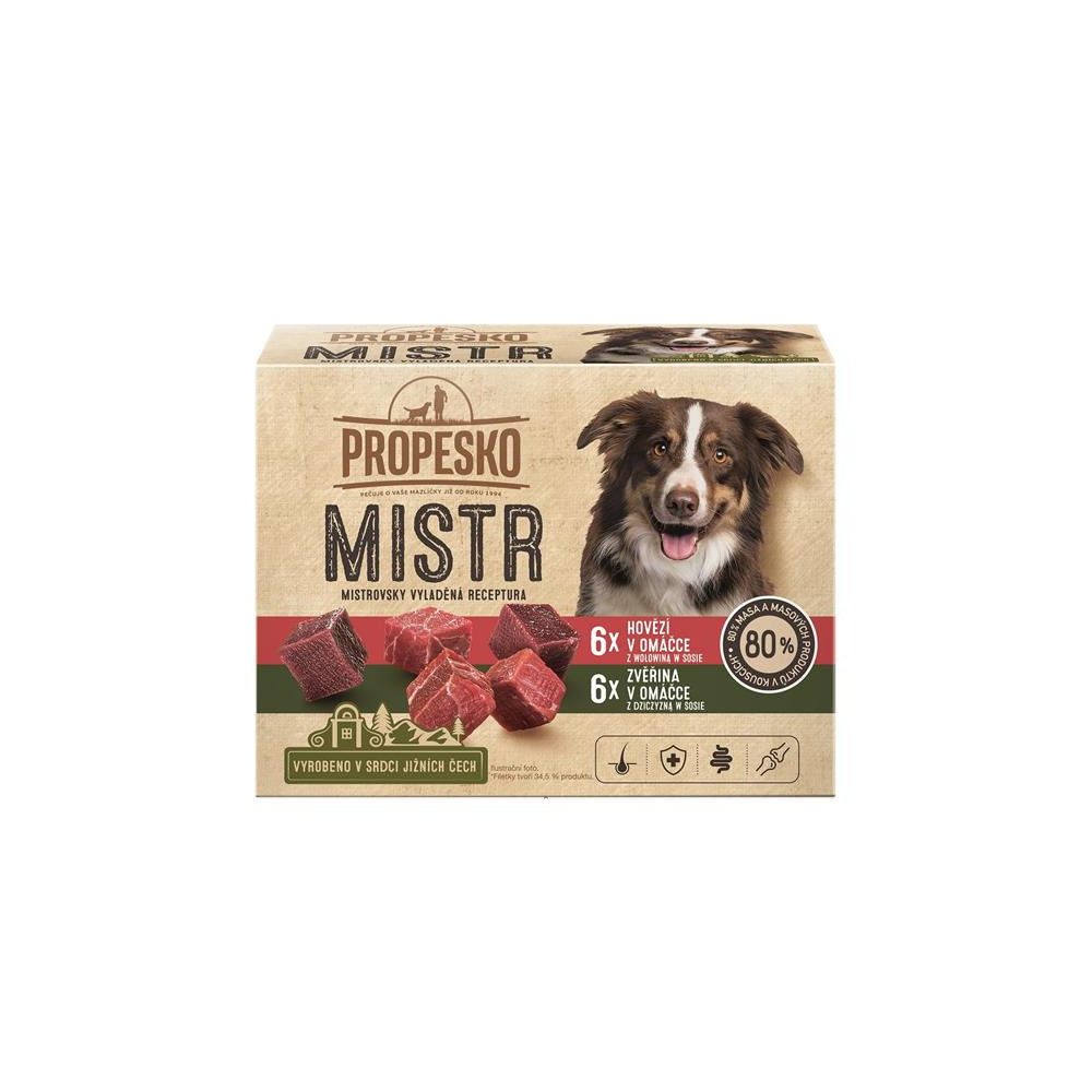 Propesko Mistr kapsičky pre psov 12x85g (hovädzí, zverina)