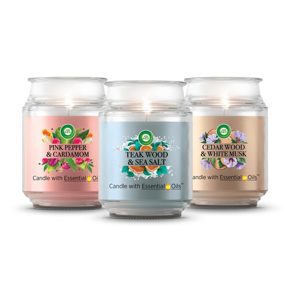 Air Wick sviečka 480g Teak WoodSea Salt