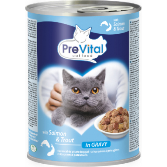 PreVital konzervy pre mačky s lososom 415g