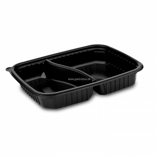 HP Menu misa do mikrovlnky (PP) 2dielna čierna 1100ml /50ks