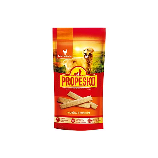 Propesko Snack pre psov kuracie mäsité prúžky 120g