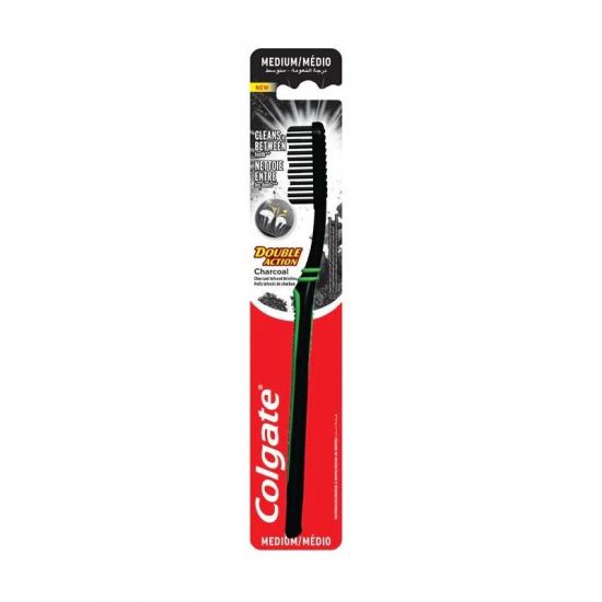Colgate zubná kefka Double Action Charcoal Medium
