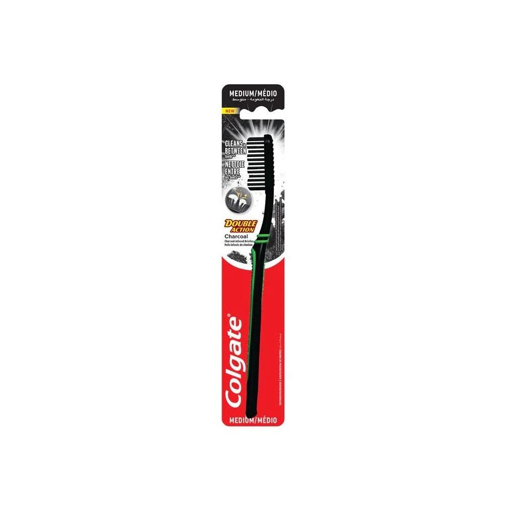 Colgate zubná kefka Double Action Charcoal Medium