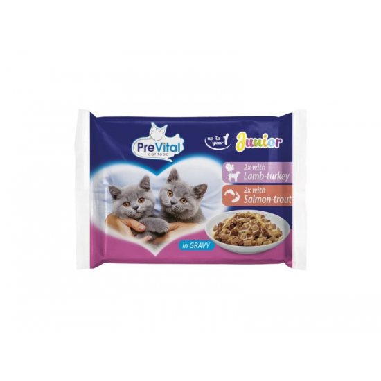 PreVital kapsička pre mačky 4x100g (2mäso, 2ryba)