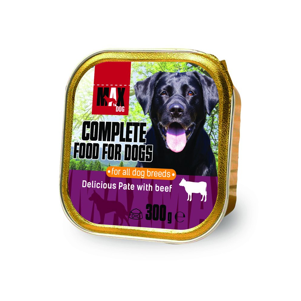 Max Dog krmivo pre psov vo vaničke 300g hovädzie