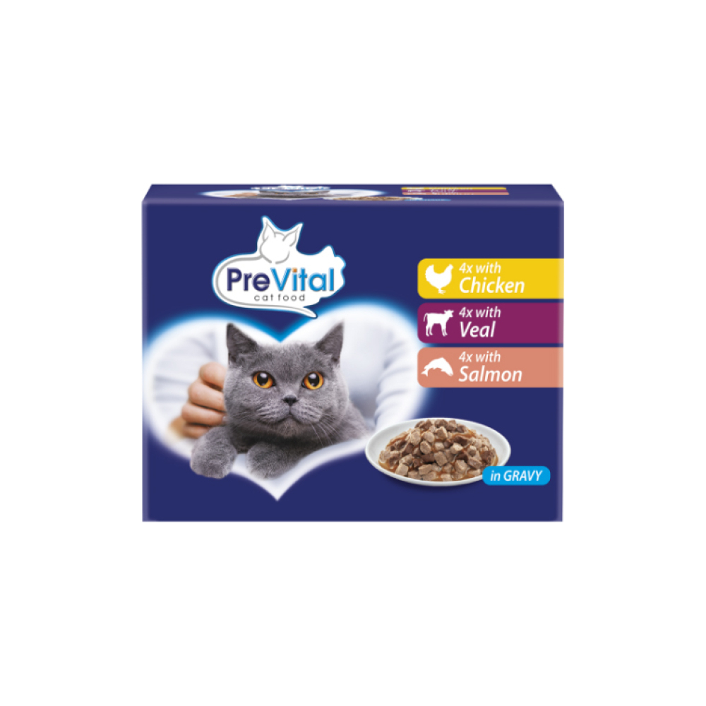 PreVital kapsička pre mačky 12x100g kur-tela-losos