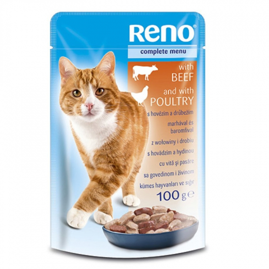 Reno Kapsička pre mačky 100g hov-hydina