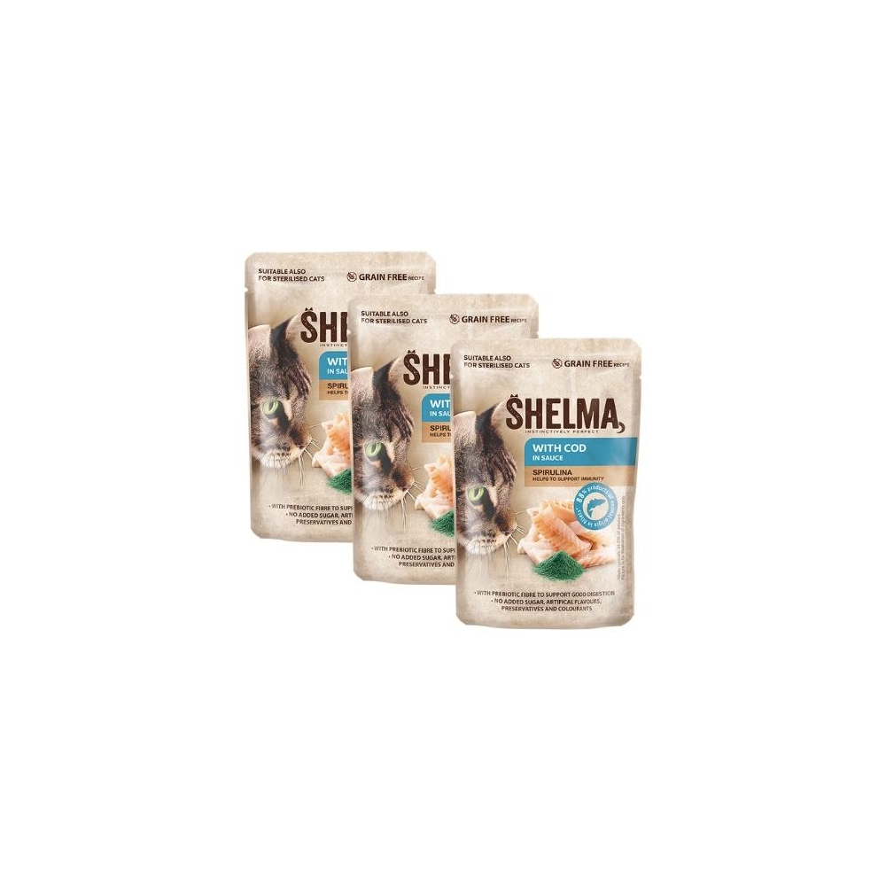 Shelma kapsička pre mačky 12x85g (kur-hov, los-tres)
