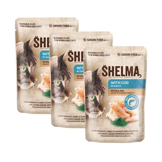 Shelma kapsička pre mačky 12x85g (kur-hov, los-tres)