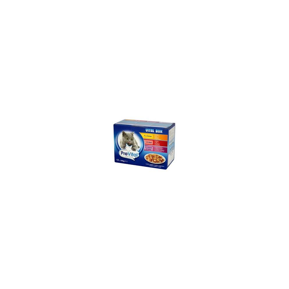 PreVital kapsička pre mačky 12x100g mix príchutí