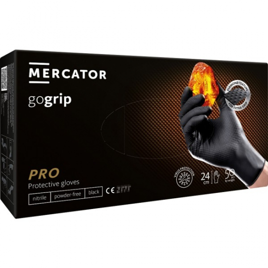 Mercator Nitrilové rukavice Gogrip M 50ks čierne