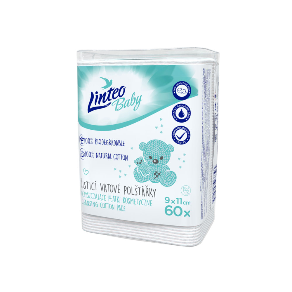Linteo vatové čistiace tampóny Baby 60ks