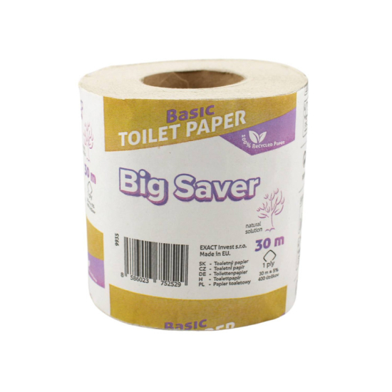 Toaletný papier Big Saver Basic 30m 1vrstv. (1ks)