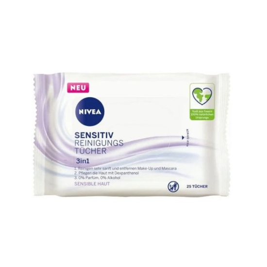Nivea odličovacie obrúsky 3v1 Sensitive 25ks