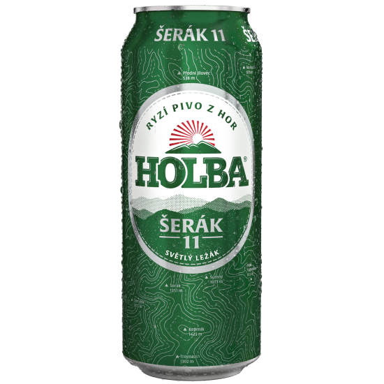 HOLBA Šerák 11, svetlé pivo v plech. 0,5L 4,7%