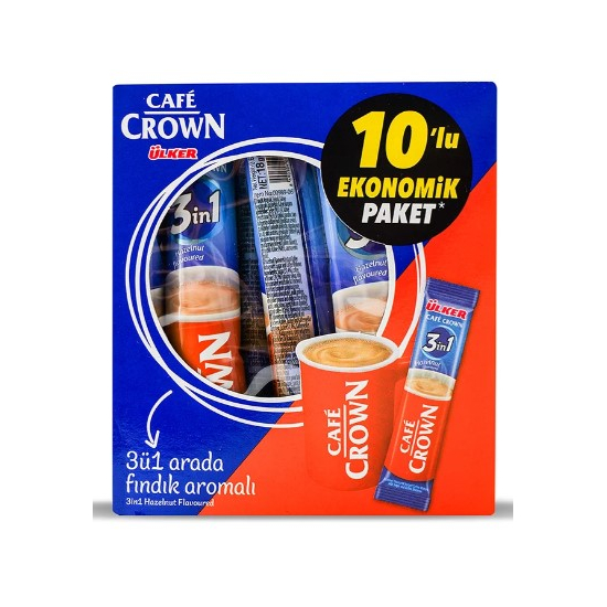 Café Crown Inštantná káva  3v1 s orieškami 10x18g