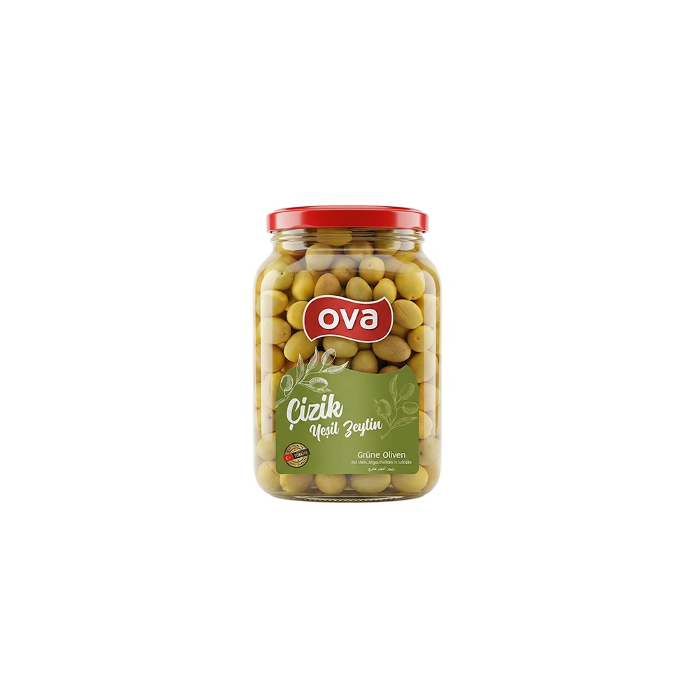 OVA Zelené olivy s kôstkou v slanom náleve 680g
