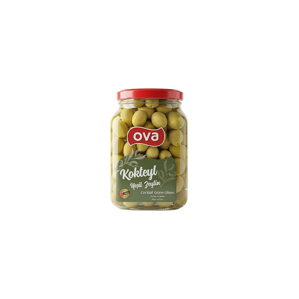 OVA Zelené olivy s kôstkou v slanom náleve Kokteyl 680g