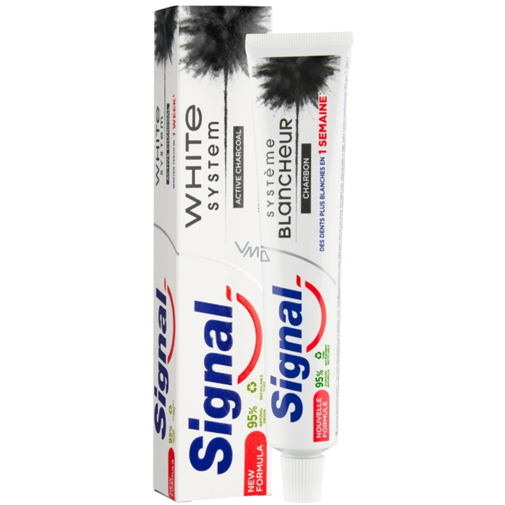 Signal zubná pasta 75ml White System Active Charcoal