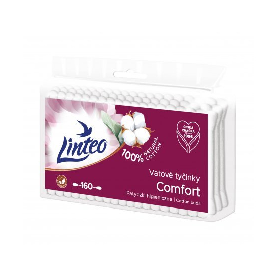 Linteo vatové tyčinky papierové 160ks zips
