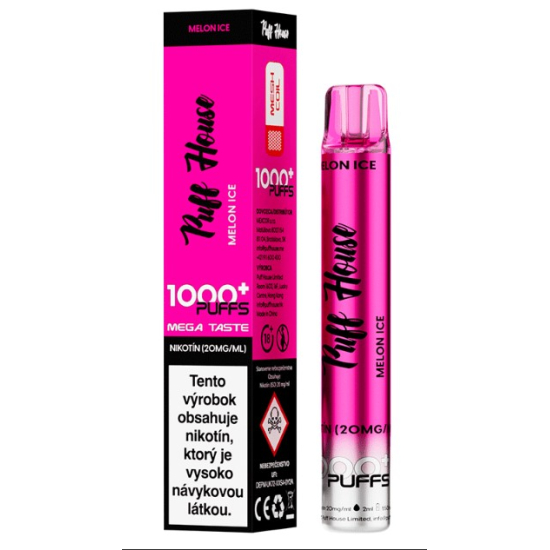 Puff House Jednorázová cigareta Melon Ice 20mg/ml 1000 Puffs