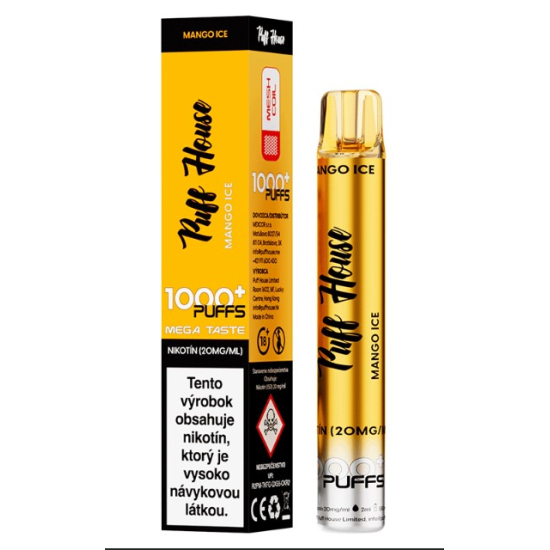 Puff House Jednorázová cigareta Mango Ice 20mg/ml 1000 Puffs