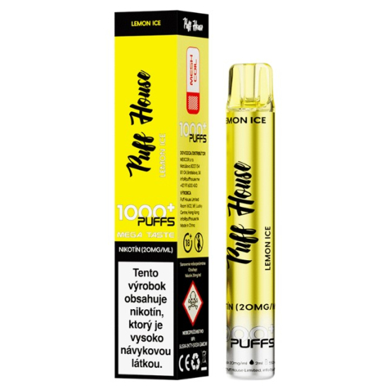 Puff House Jednorázová cigareta Lemon Ice 20mg/ml 1000 Puffs